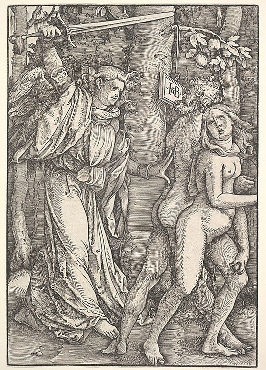Expulsion from the Paradise, vintage artwork by Hans Baldung, A3 (16x12") Poster Print