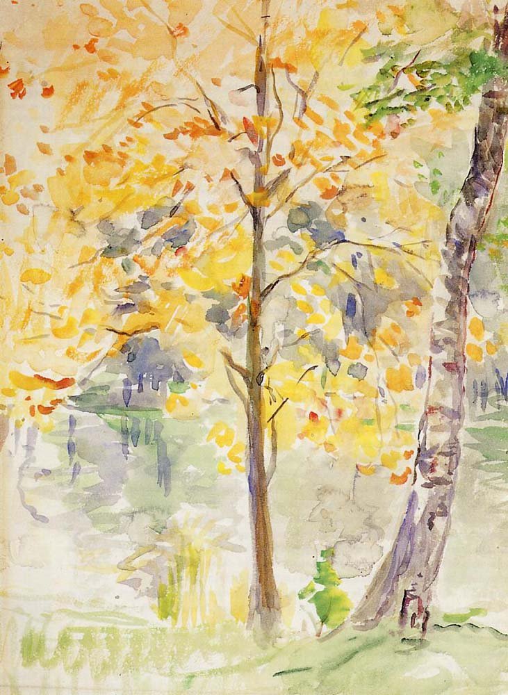 Fall Colors in the Bois de Boulogne - 1888 - by Berthe Morisot, vintage art, modern poster print