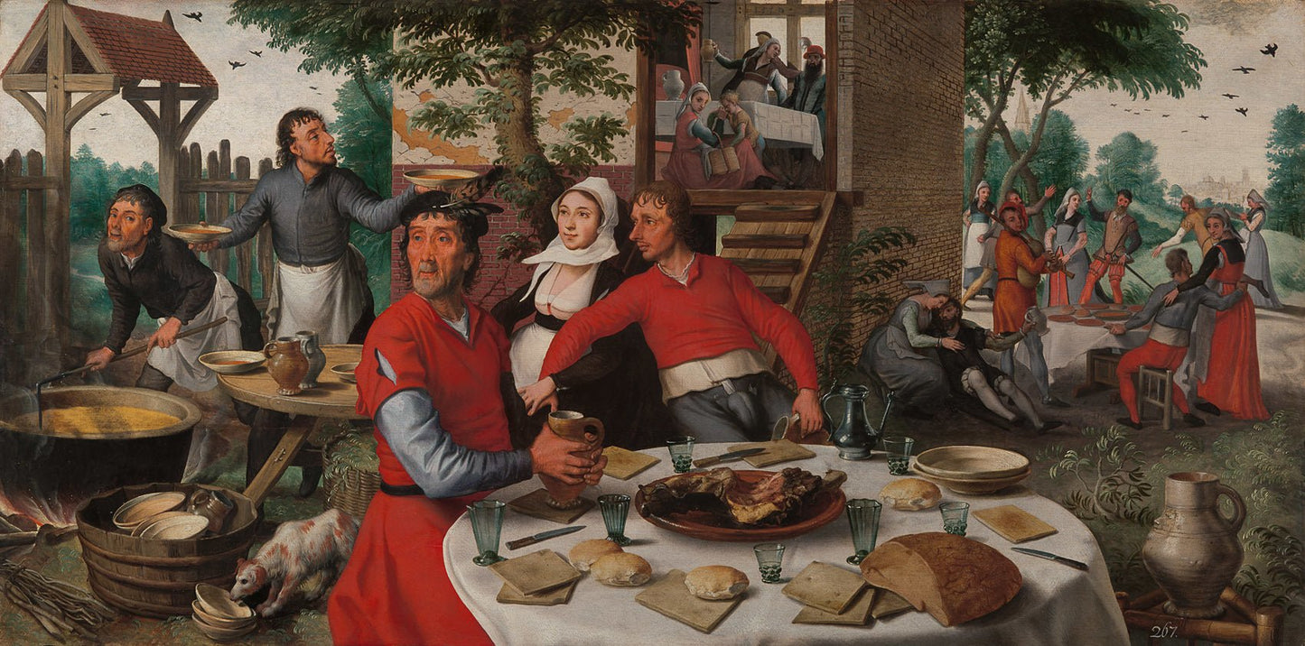 Farmers' Feast, vintage artwork by Pieter Aertsen, A3 (16x12") Poster Print
