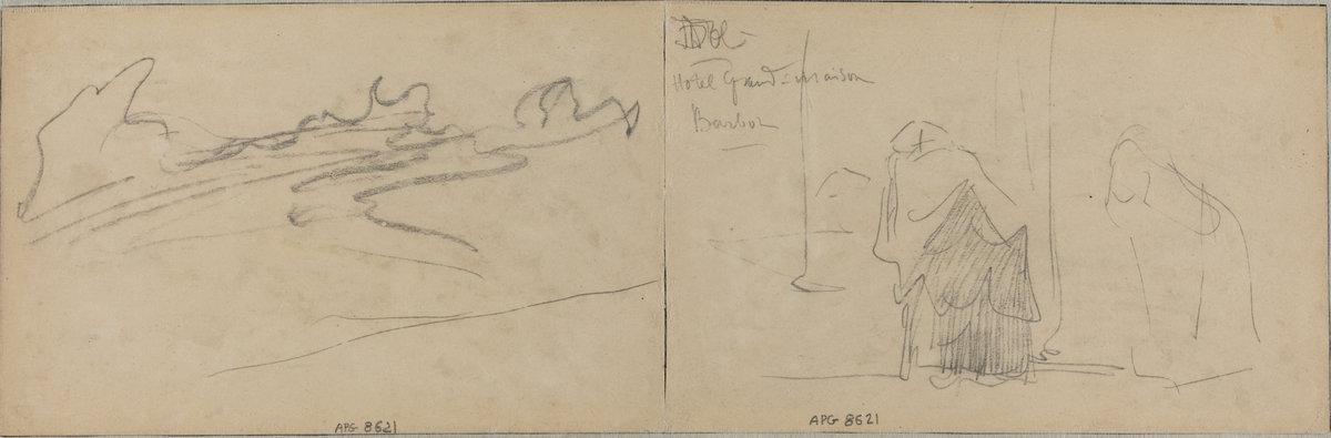 Félix-Hilaire Buhot:Studies of Clouds and an Old Woman,16x12"(A3) Poster