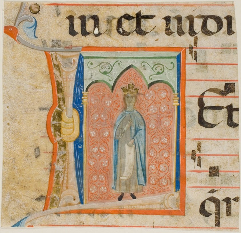 Female Saint in a Historiated Initial "L" from a Choir Book by Italian (Florence),23x16"( A2 size ) Poster Print