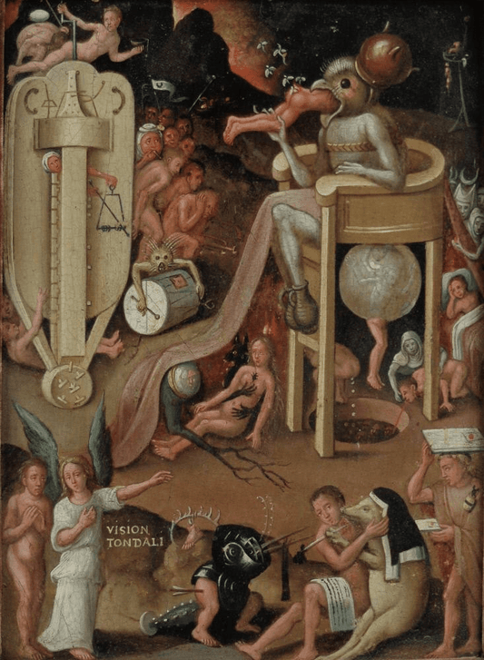 Figures in Hell, vintage artwork by Follower of Jheronimus Bosch, A3 (16x12") Poster Print