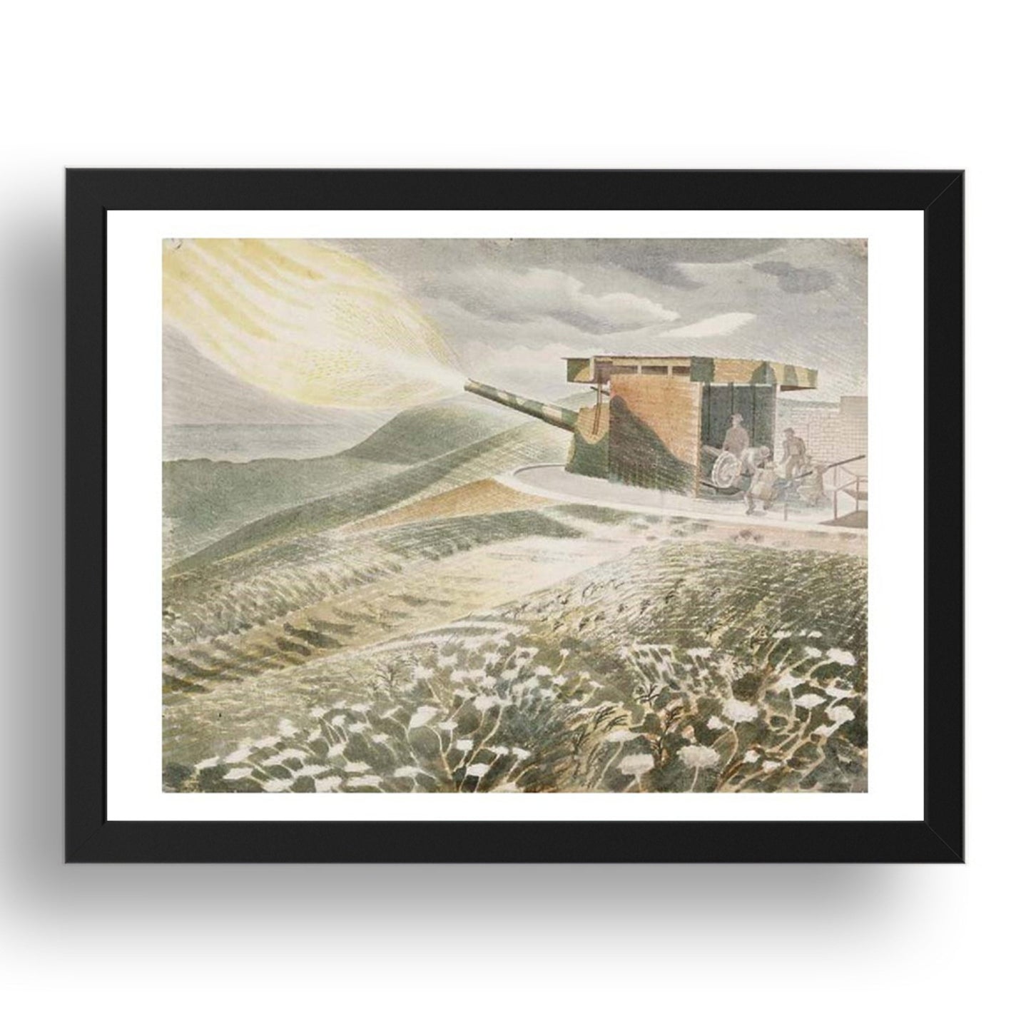 Firing_a_9.2_Gunby Eric Ravilious, 17x13" Frame
