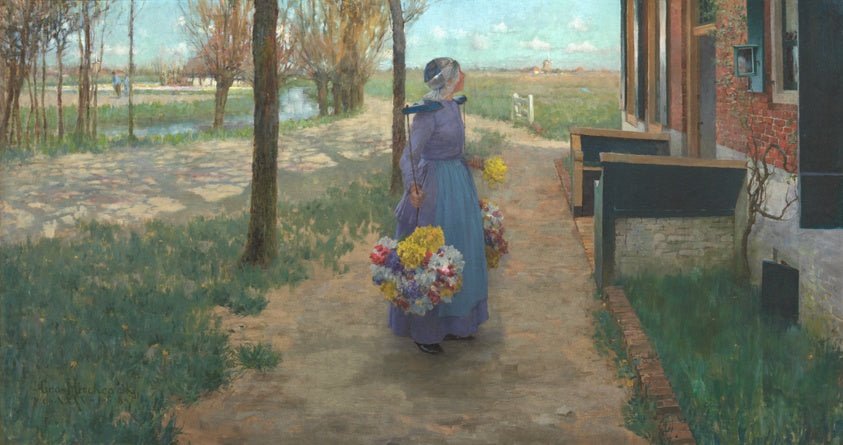 Flower Girl in Holland by George Hitchcock, 23x16"( A2 size ) Poster Print