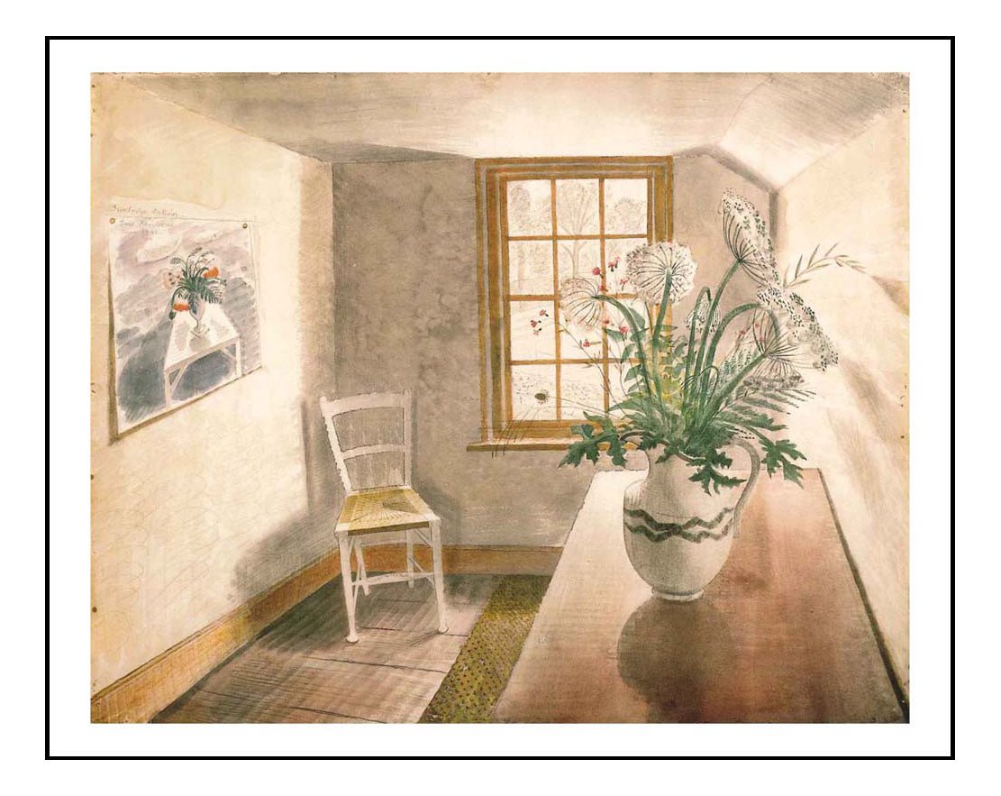 flowers vasetable room by Eric Ravilious, A4 size (8.27 × 11.69 inches) Poster