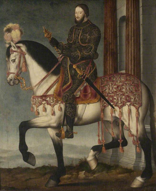 Francois I of France on Horseback, vintage artwork by Franҫois Clouet, A3 (16x12") Poster Print