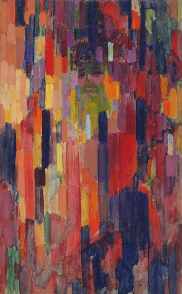 Frantisek Kupka - Mme Kupka among Verticals, vintage art, A3 (16x12") Poster Print