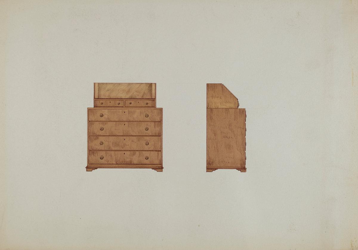 Fred Weiss:Scrutoir or Butler's Desk,16x12"(A3) Poster