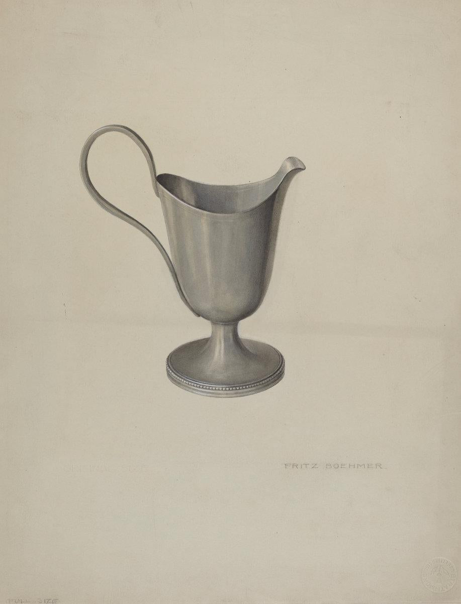 Fritz Boehmer:Pewter Cream Pitcher,16x12"(A3) Poster