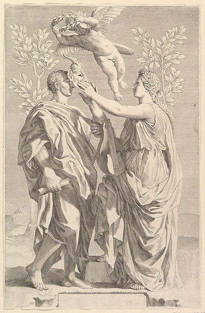 Frontispiece: Horace Quinti Horatii Flacci Opera 1642-Claude , vintage art, A3 (16x12") Poster Print