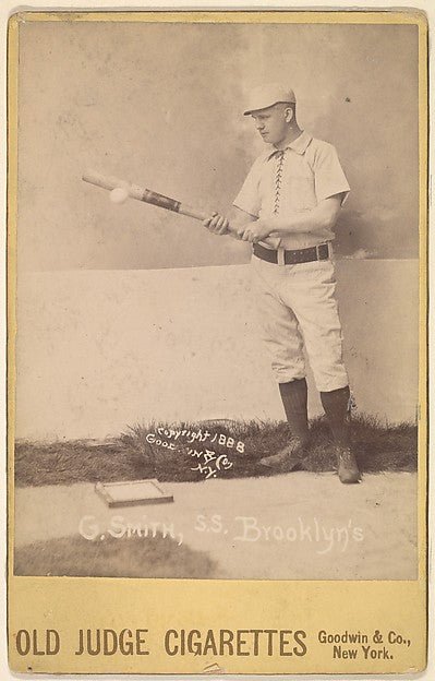 :G. Smith Shortstop Brooklyn from the series Old Judge Cigarettes 1888, vintage artwork, 16x12"(A3) Poster Print