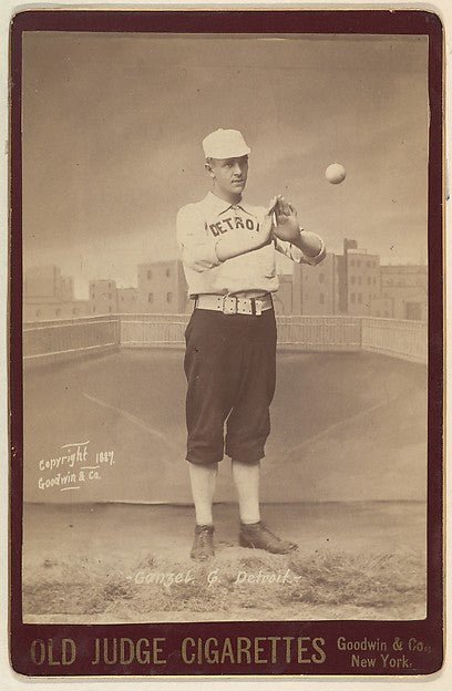 :Ganzel Catcher Detroit from the series Old Judge Cigarettes 1887, vintage artwork, 16x12"(A3) Poster Print