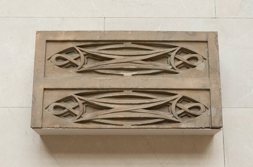 Garrick Theatre by Block of stringcourse from first floor loggia.. by Adler & Sullivan, Architects, American, 1881-1895, 23x16"( A2 size ) Poster Print