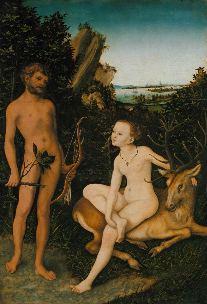 landscape with apollo and diana by L.Cranach, 12x8" (A4) Poster