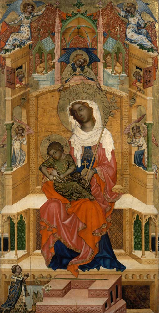 mary enthroned with child by Bohemian Master, 12x8" (A4) Poster