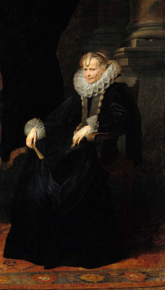 portrait of a genovese lady by A.van Dyck, 12x8" (A4) Poster