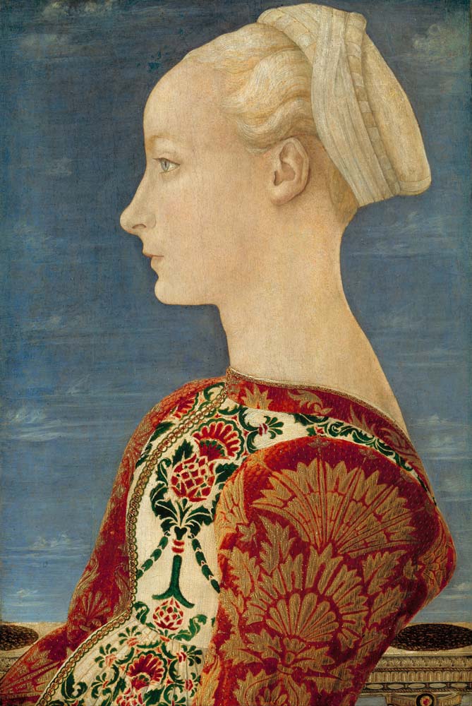 profile portrait of a young lady by B.Strozzi, 12x8" (A4) Poster