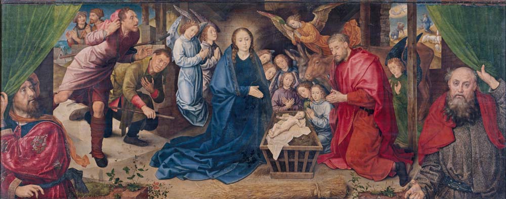 adoration of shepherds by H. van der Goes, 12x8" (A4) Poster