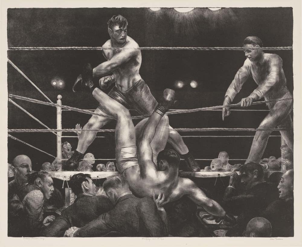 George Bellows - Dempsey and Firpo, vintage art, A3 (16x12") Poster Print