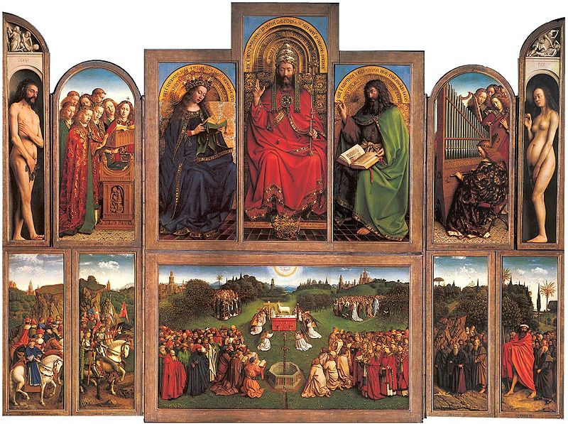 Ghent Altarpiece, vintage artwork by Jan van Eyck, A3 (16x12") Poster Print