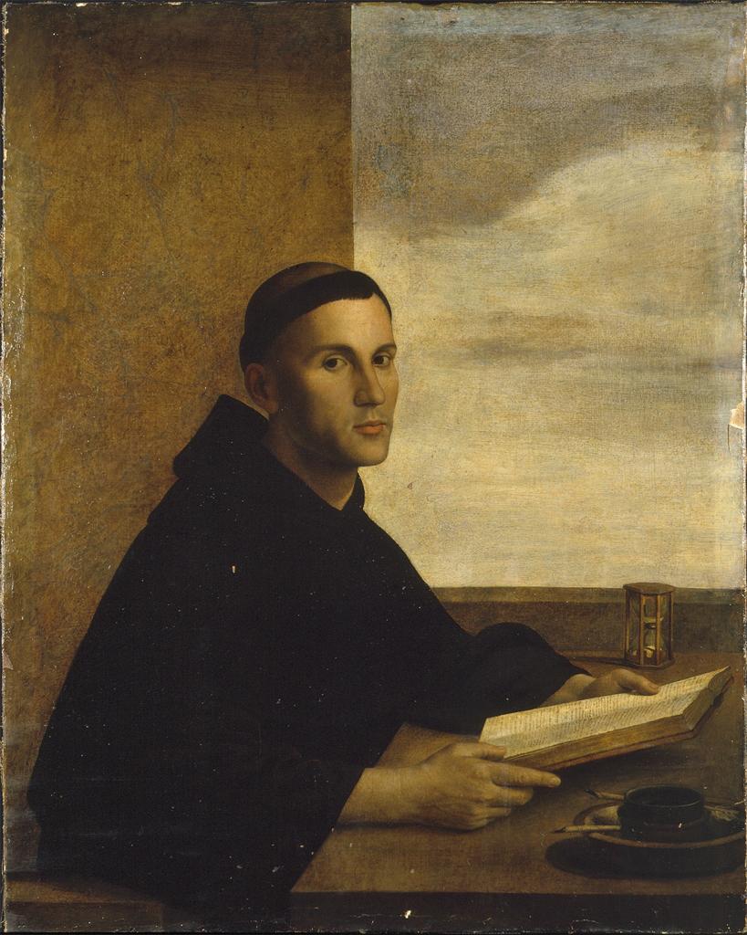 Giovane Monaco allo Scrittoio, vintage artwork by Attributed to Lorenzo Lotto, A3 (16x12") Poster Print