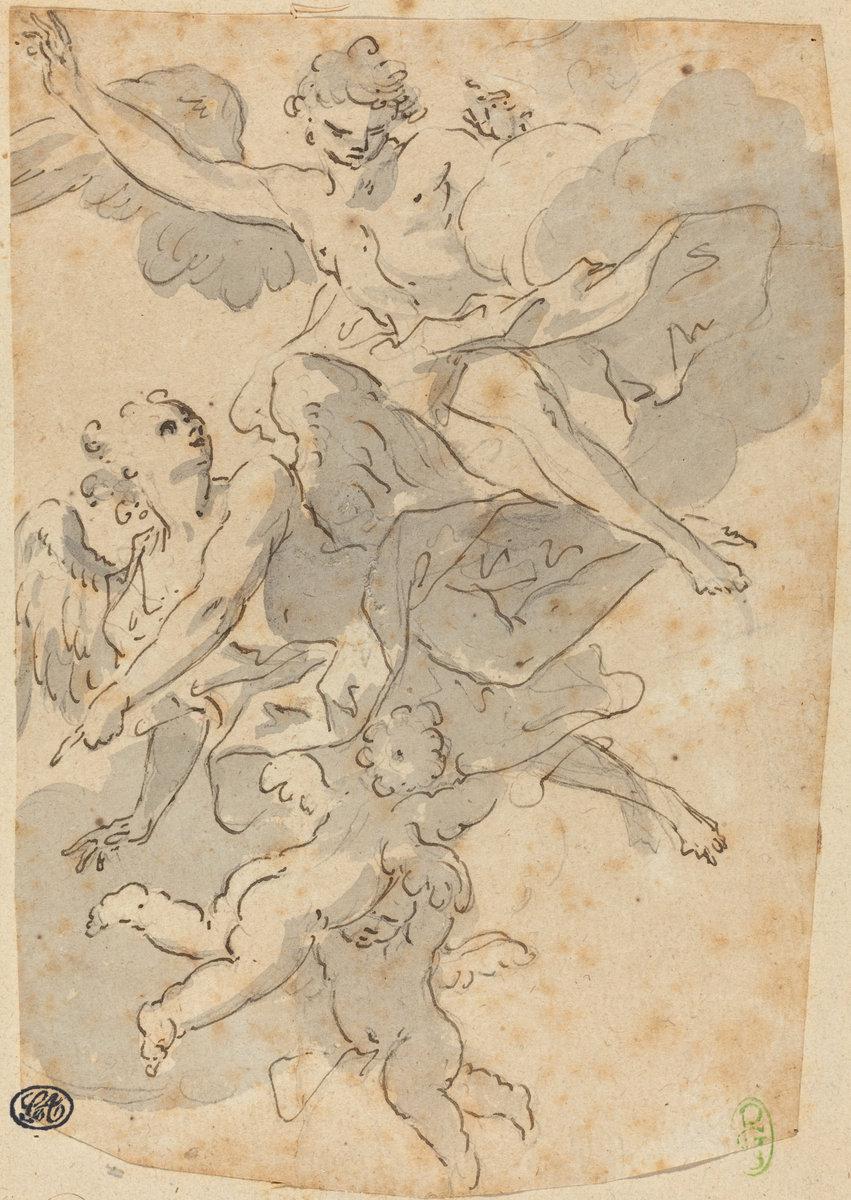 Giovanni Battista Crosato:Angels and Putti,16x12"(A3) Poster