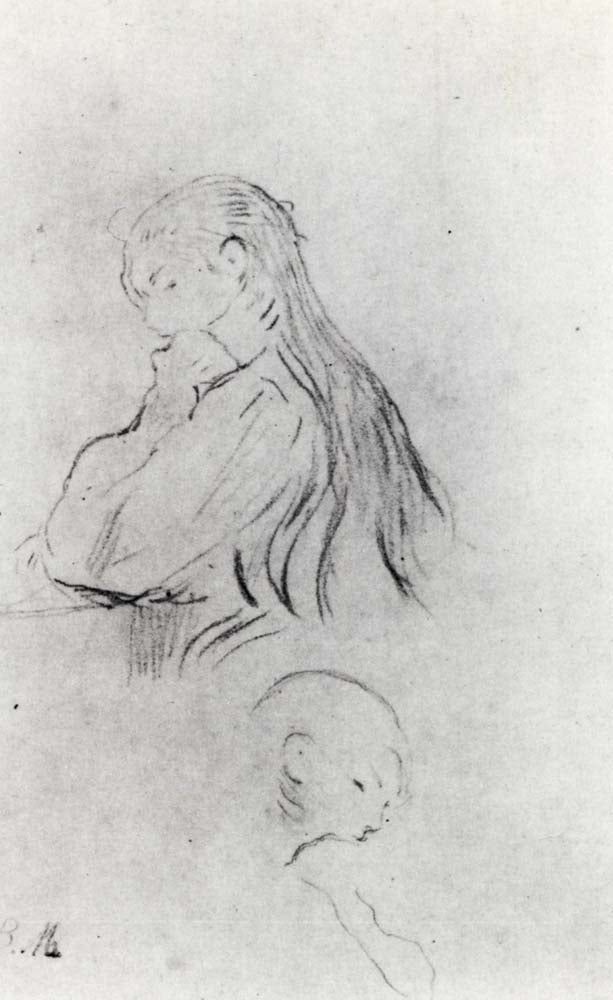 Girl reading by Berthe Morisot, 1893, vintage art, modern poster print