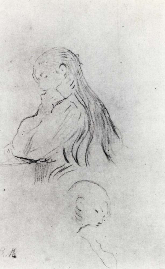 Girl reading by Berthe Morisot, 1893, vintage art, modern poster print