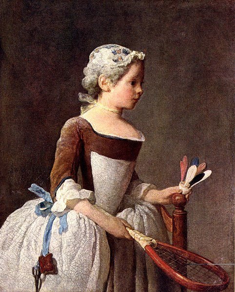 Girl with Shuttlecock by Jean-Simeon Chardin, vintage art, modern poster print