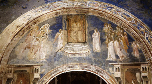 God Sends Gabriel to the Virgin, vintage artwork by Giotto, 12x8" (A4) Poster