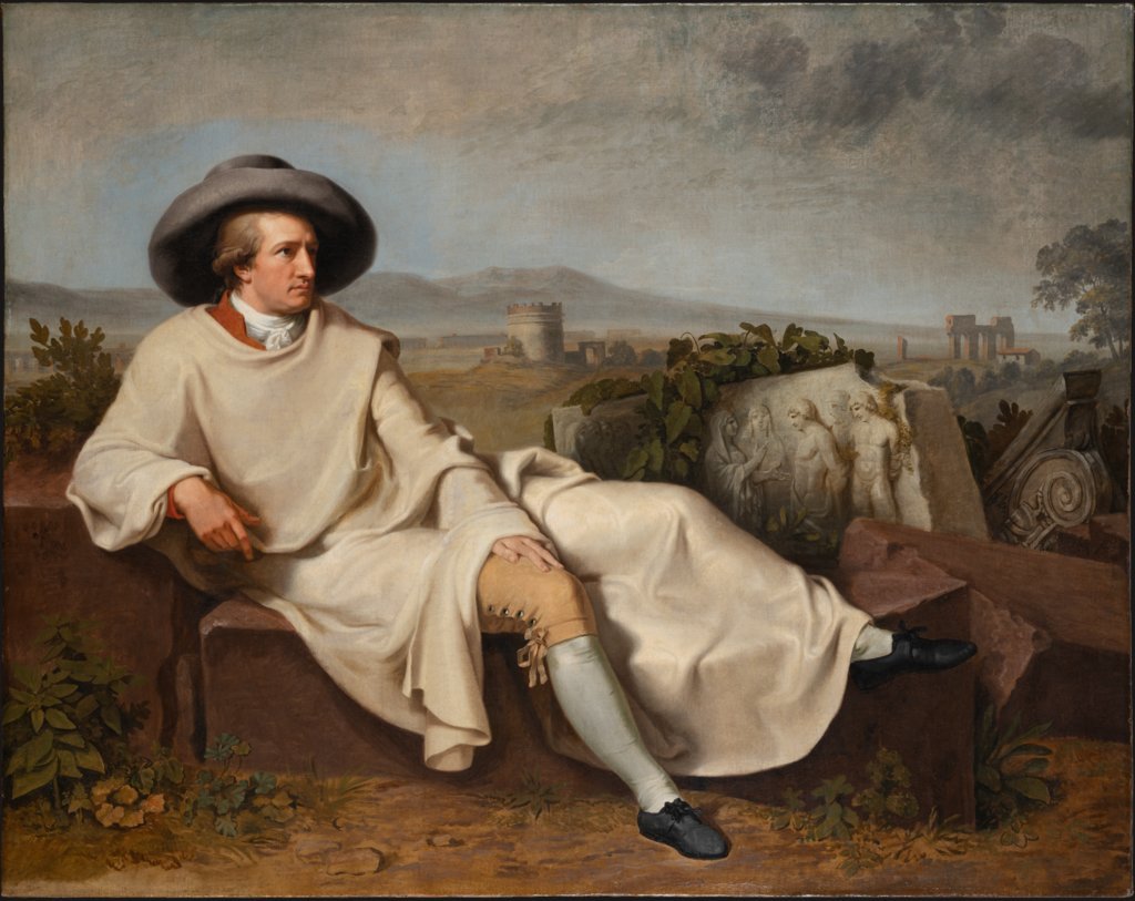 Goethe in the Campagna by Johann Tischbein, vintage art, modern poster print