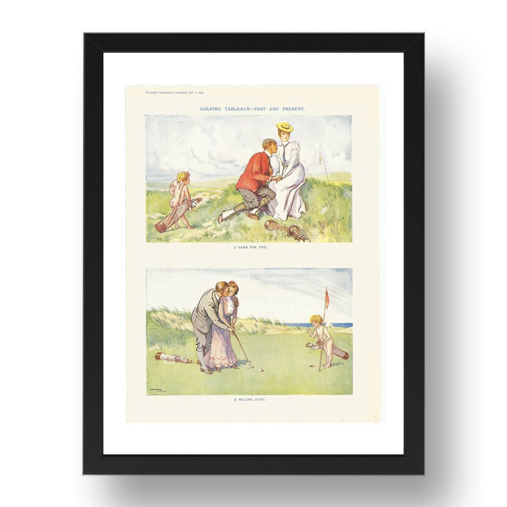 golfing 3, vintage historic poster in 17x13"(A3) Frame