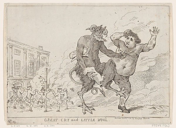 Great Cry and Little Wool December 22, 1783-Thomas Rowlandson , vintage art, A3 (16x12") Poster Print