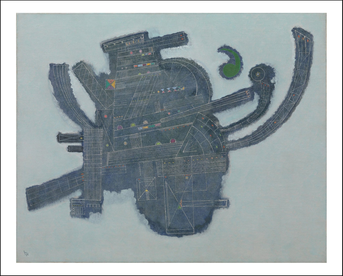 GREEN ACCENT by Wassily Kandinsky, 23x16"( A2 size ) Poster Print