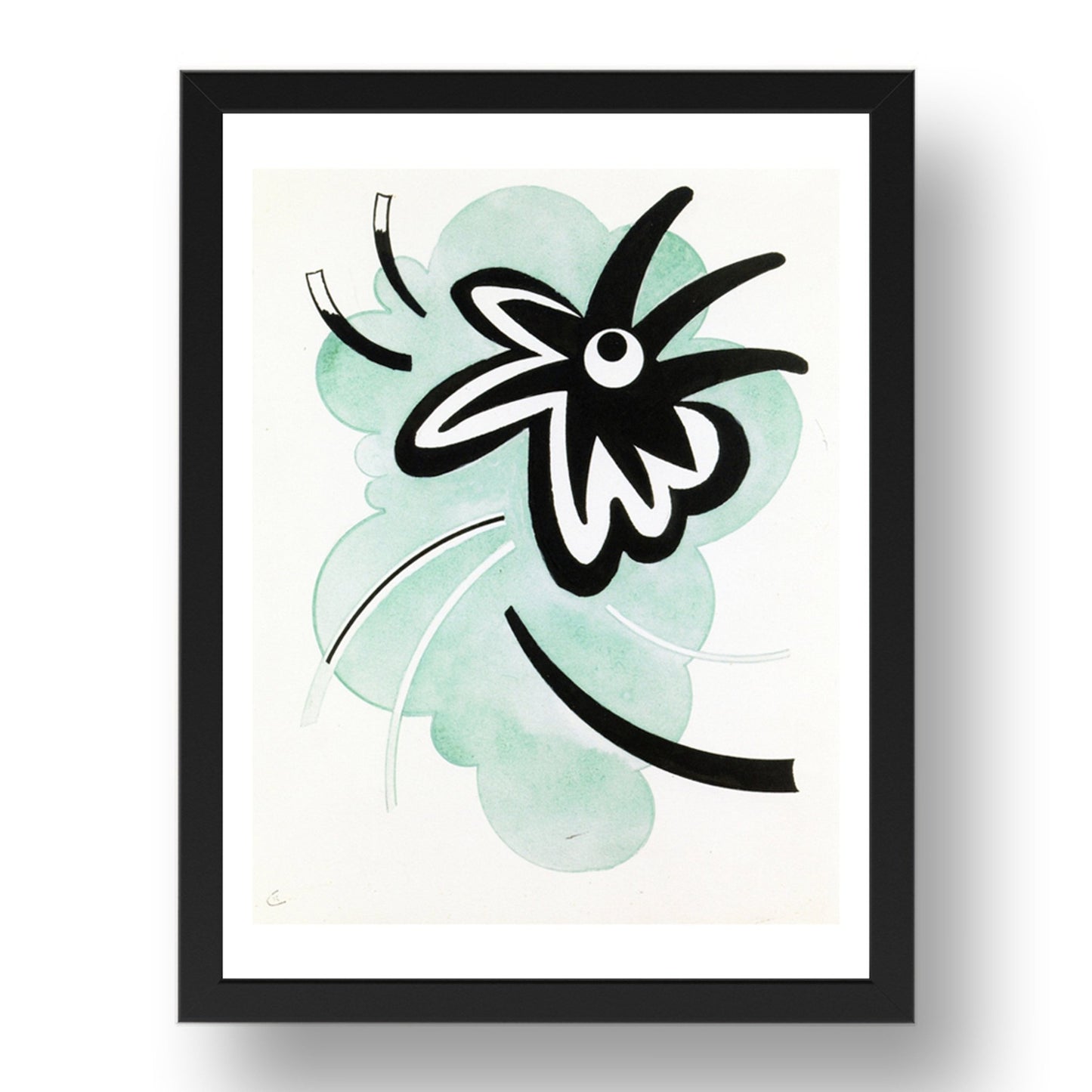 Green Black (Vert noir) 1934 by Wassily Kandinsky, 17x13" Frame