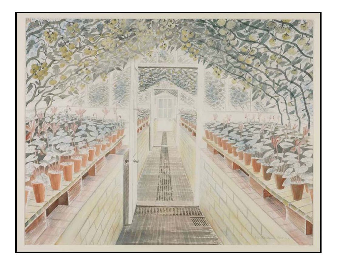 Greenhouse by Eric Ravilious by Eric Ravilious, A4 size (8.27 × 11.69 inches) Poster