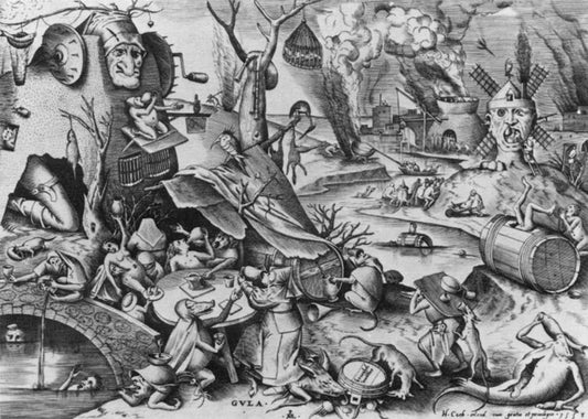 Gula (Gluttony), vintage artwork by Pieter Bruegel the Elder, A3 (16x12") Poster Print