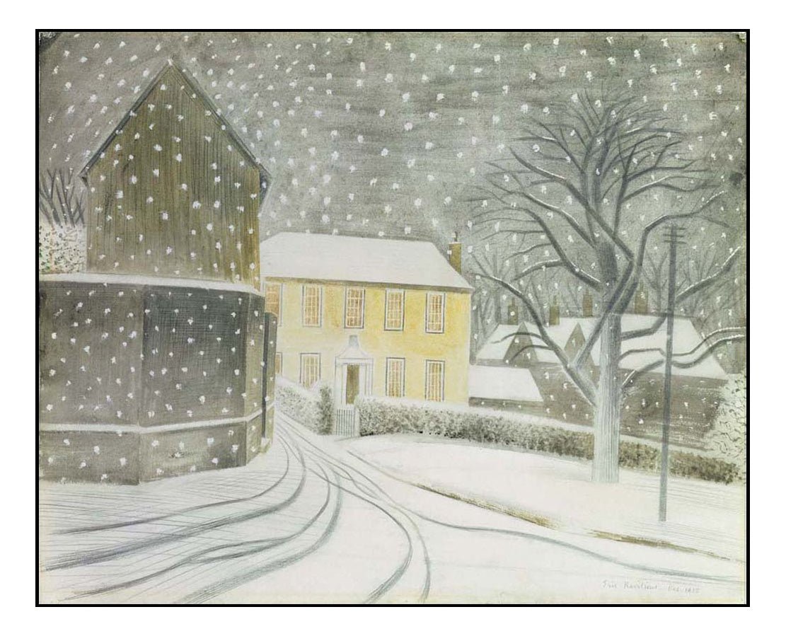 Halstead Road in Snow, 1935 by Eric Ravilious, vintage art, A3 (16x12") Poster Print
