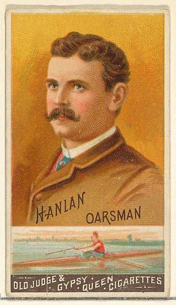 :Hanlan Oarsman from the Goodwin Champion series for Old Judge and Gypsy Queen Cigarettes 1888, vintage artwork, 16x12"(A3) Poster Print