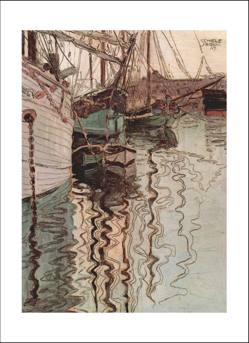 harbor-of-trieste-1907 (1)  by Egon Schiele, 12x8" (A4) Poster Print