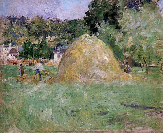 Haymakers at Bougival - 1883 - Musee Marmottan France by Berthe Morisot, vintage art, modern poster print