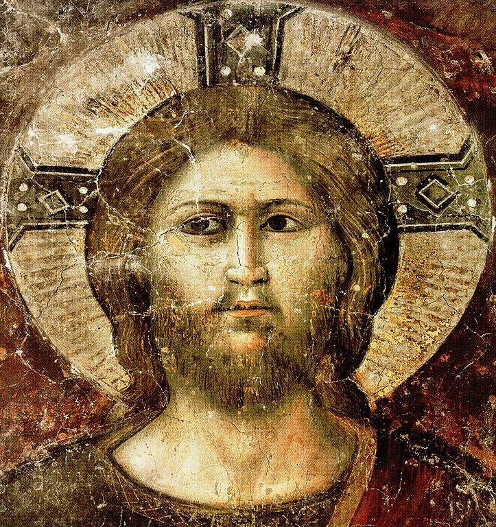 Head of Christ (Detail from 'The Last Judgement'), vintage artwork by Pietro Cavallini, 12x8" (A4) Poster