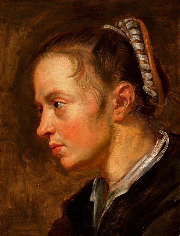 Head of Girl, vintage artwork by Jacob Jordaens, 12x8" (A4) Poster
