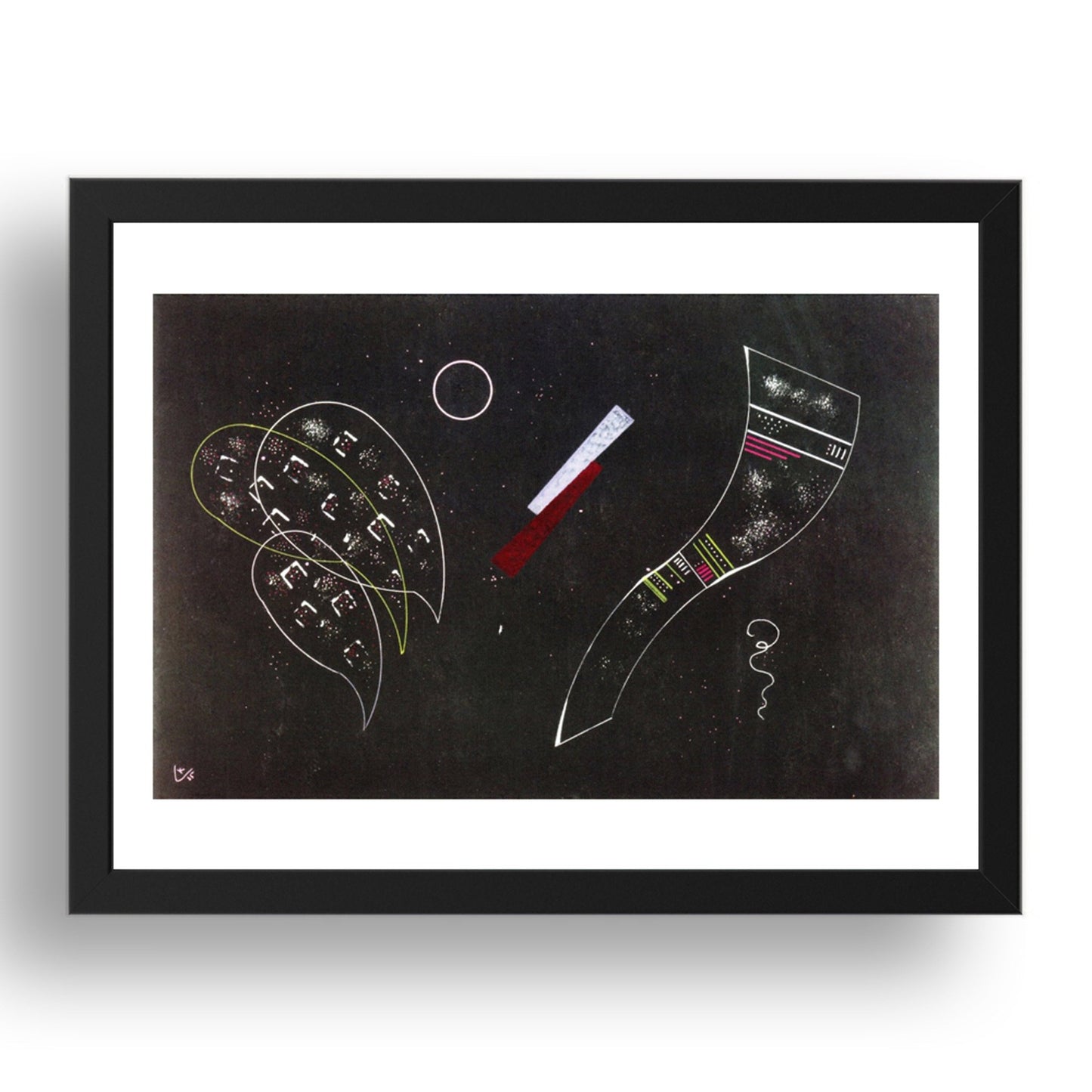 Heavy between Light 1935 by Wassily Kandinsky, 17x13" Frame