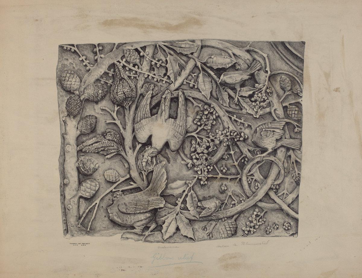 Helen Blumenstiel:Carved Stone Pattern,16x12"(A3) Poster