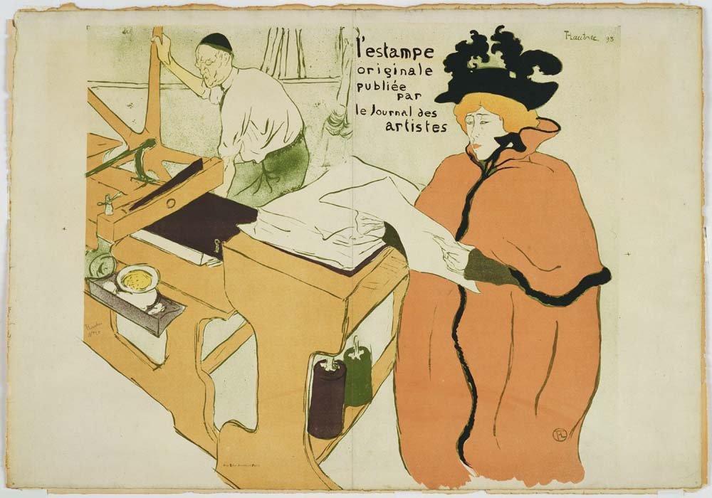 Henri de Toulouse-Lautrec - L'Estampe originale,vintage art, A3 (16x12") Poster Print