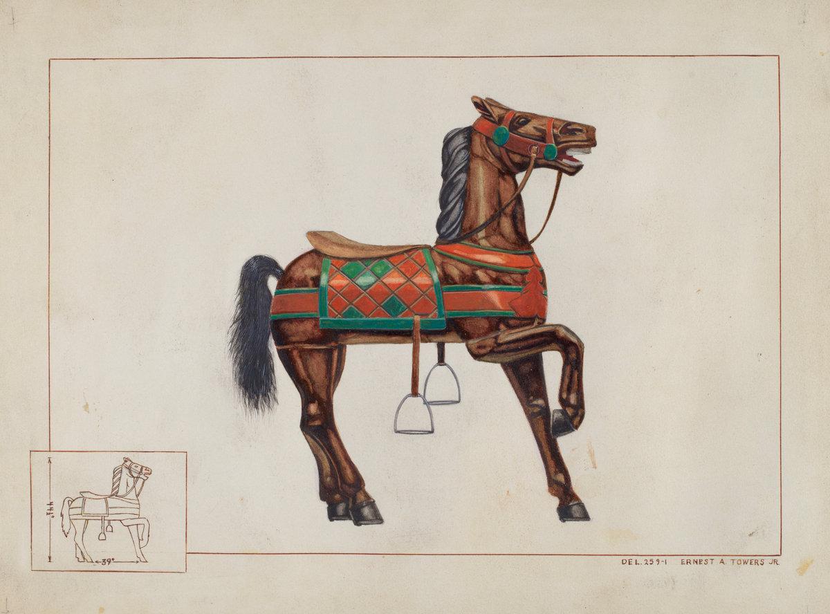 Henry Tomaszewski:Carousel Horse,16x12"(A3) Poster
