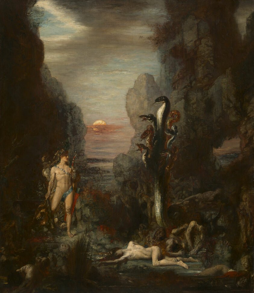 Hercules and the Lernaean Hydra by Gustave Moreau, 23x16"( A2 size ) Poster Print