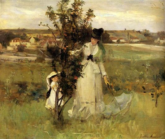 Hide-and-seek by Berthe Morisot, 1873, vintage art, modern poster print