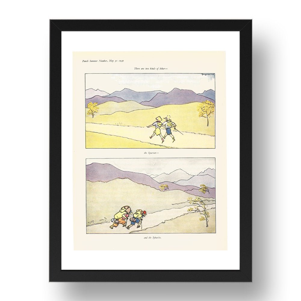 hiker 1949, vintage historic poster in 17x13"(A3) Frame